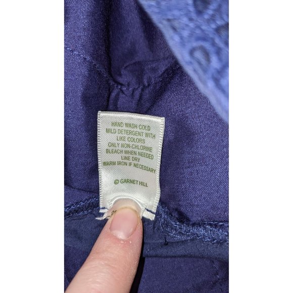 Garnet Hill Women’s Navy Blue Eyelet Cotton Summer Shorts Sz 2 - Picture 6 of 10